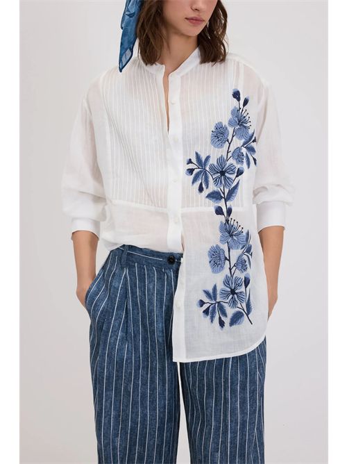 Camicia con ricamo floreale ERMANNO FIRENZE | D48EK057ES5MFB4149152